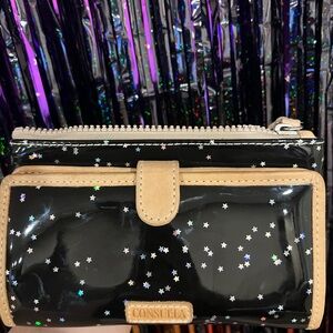Consuela Black and Tan Starry Wallet